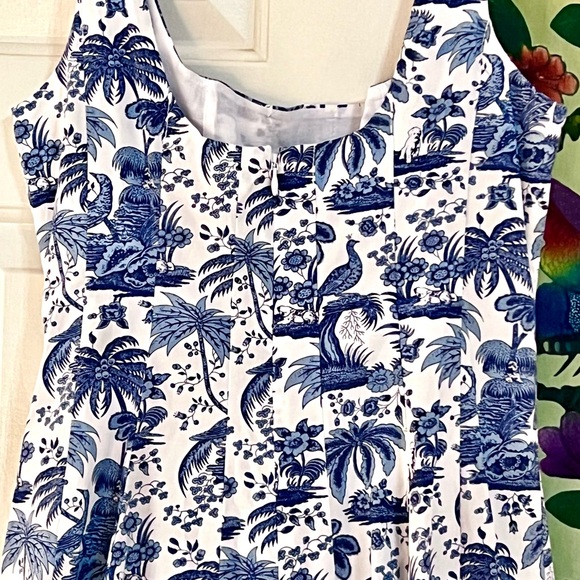 🌺🎉HP🎉🌺 NWT Staud Wells Mini Dress Blue Toile - Picture 14 of 16